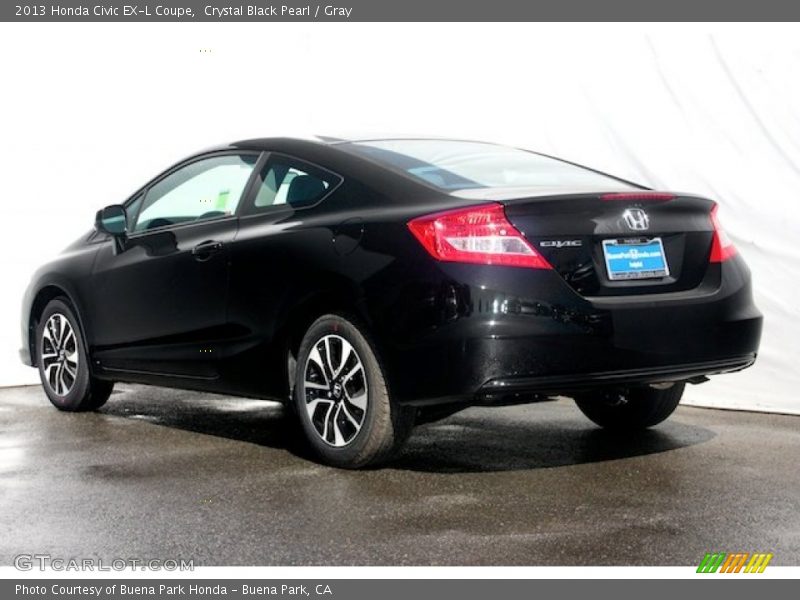 Crystal Black Pearl / Gray 2013 Honda Civic EX-L Coupe