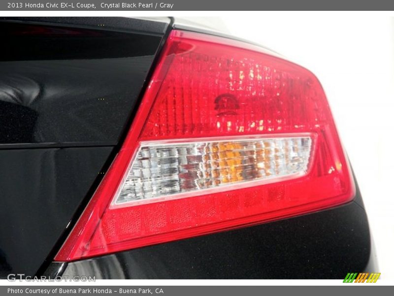 Crystal Black Pearl / Gray 2013 Honda Civic EX-L Coupe