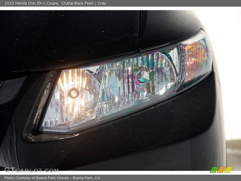 Crystal Black Pearl / Gray 2013 Honda Civic EX-L Coupe