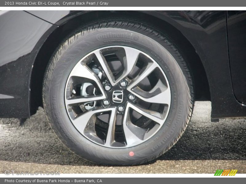 Crystal Black Pearl / Gray 2013 Honda Civic EX-L Coupe