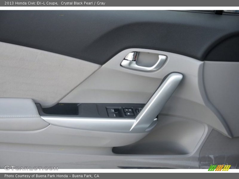 Crystal Black Pearl / Gray 2013 Honda Civic EX-L Coupe