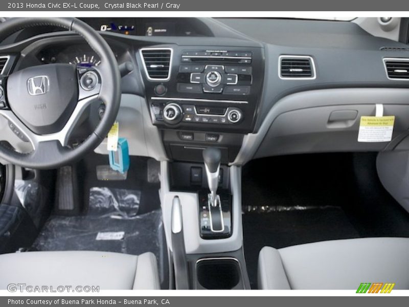 Crystal Black Pearl / Gray 2013 Honda Civic EX-L Coupe