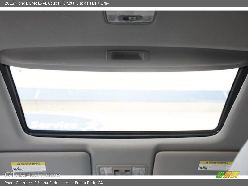 Crystal Black Pearl / Gray 2013 Honda Civic EX-L Coupe