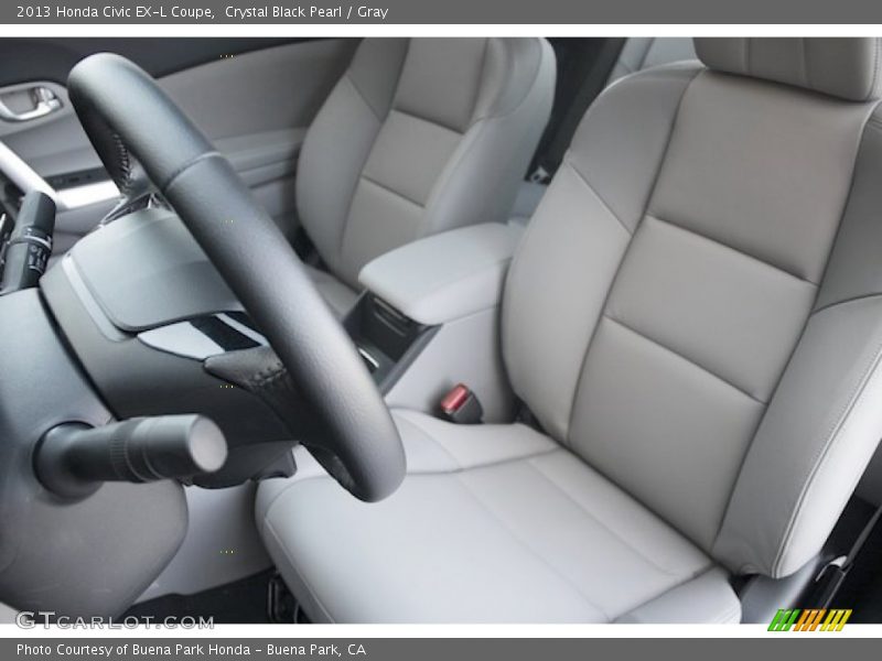 Crystal Black Pearl / Gray 2013 Honda Civic EX-L Coupe