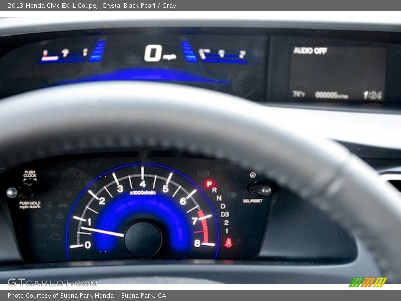 Crystal Black Pearl / Gray 2013 Honda Civic EX-L Coupe