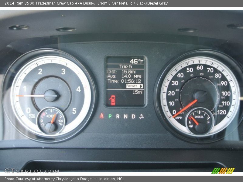 Bright Silver Metallic / Black/Diesel Gray 2014 Ram 3500 Tradesman Crew Cab 4x4 Dually