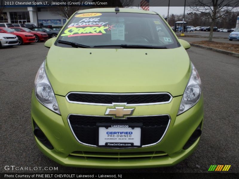 Jalapeno (Green) / Green/Green 2013 Chevrolet Spark LT