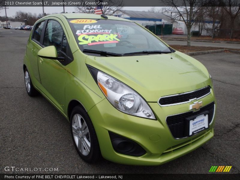 Jalapeno (Green) / Green/Green 2013 Chevrolet Spark LT