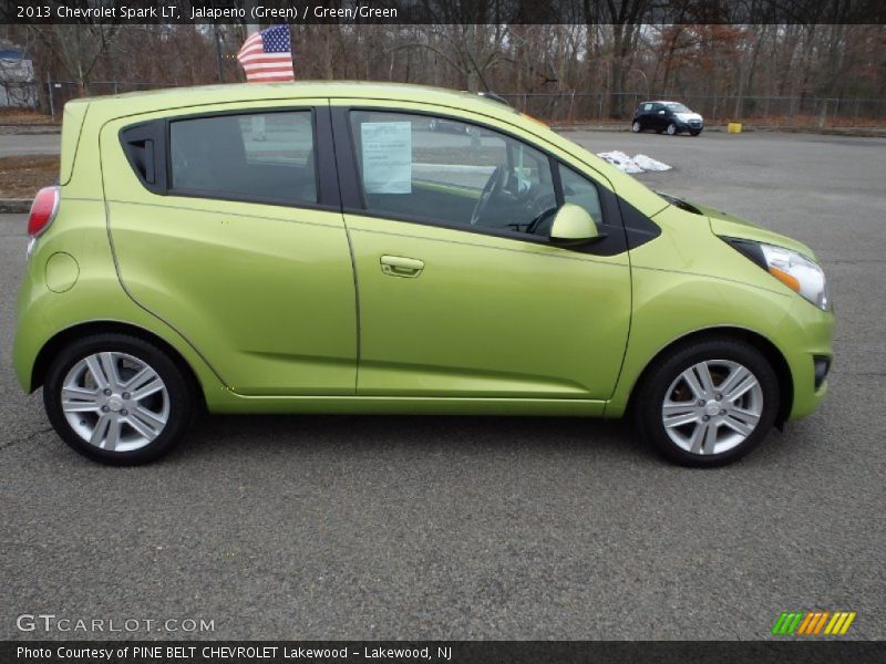 Jalapeno (Green) / Green/Green 2013 Chevrolet Spark LT