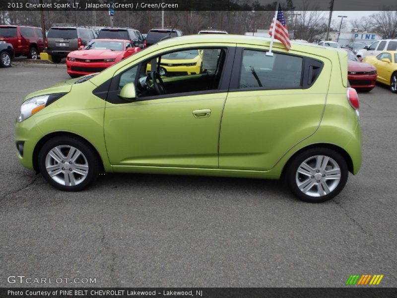 Jalapeno (Green) / Green/Green 2013 Chevrolet Spark LT