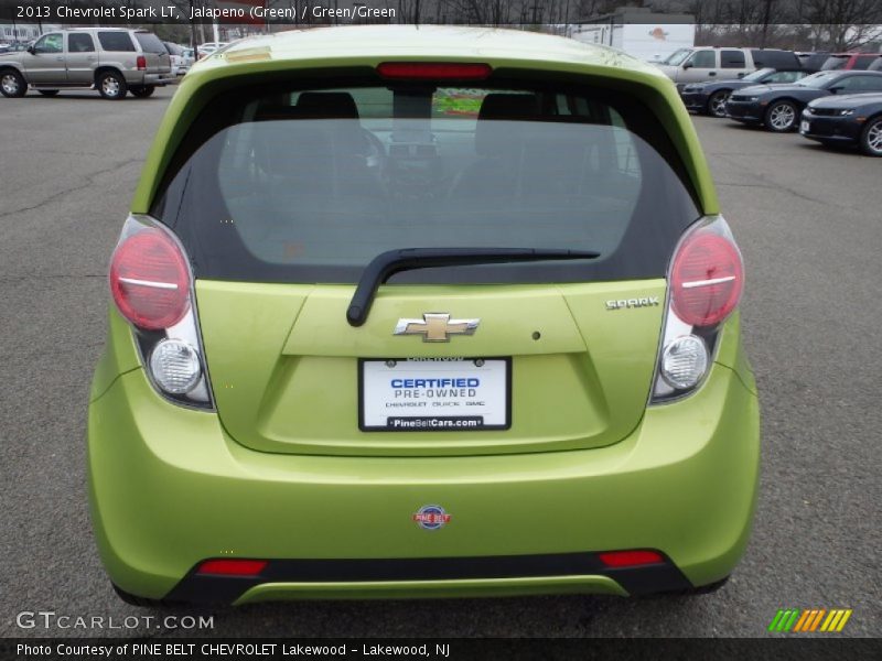 Jalapeno (Green) / Green/Green 2013 Chevrolet Spark LT