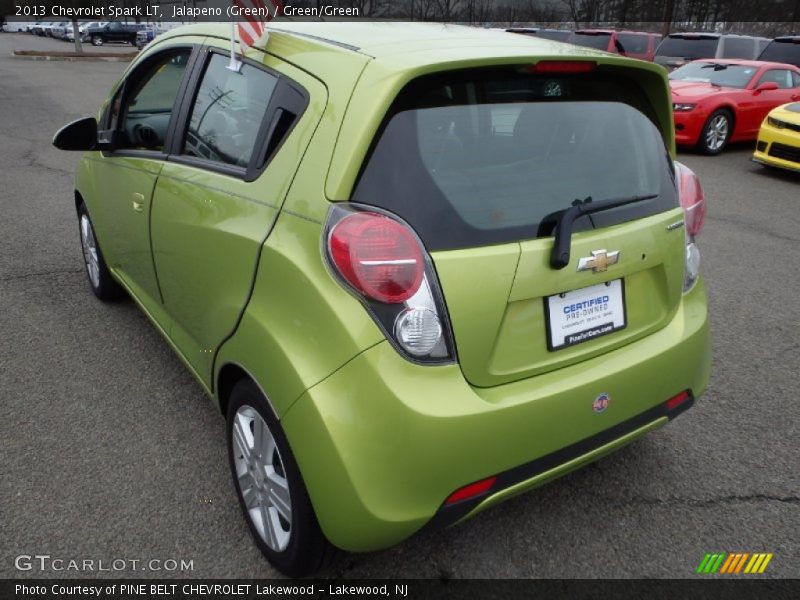 Jalapeno (Green) / Green/Green 2013 Chevrolet Spark LT