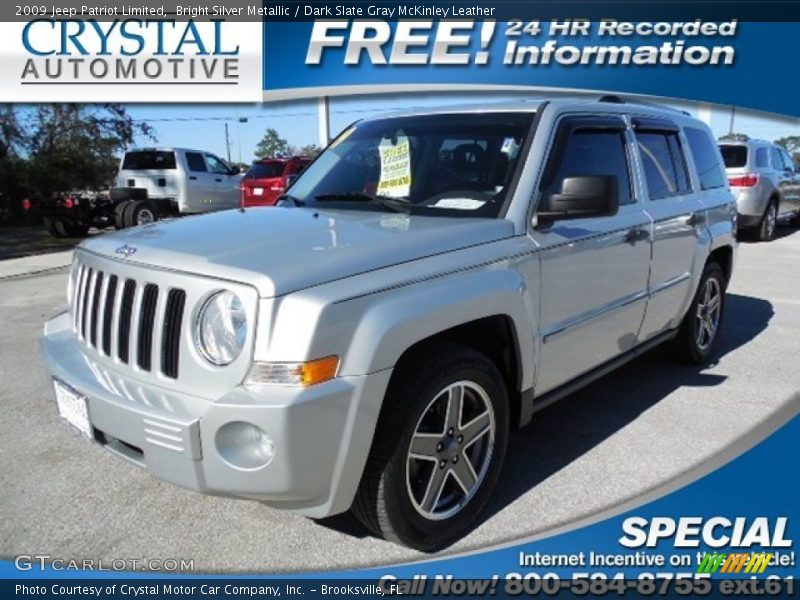 Bright Silver Metallic / Dark Slate Gray McKinley Leather 2009 Jeep Patriot Limited