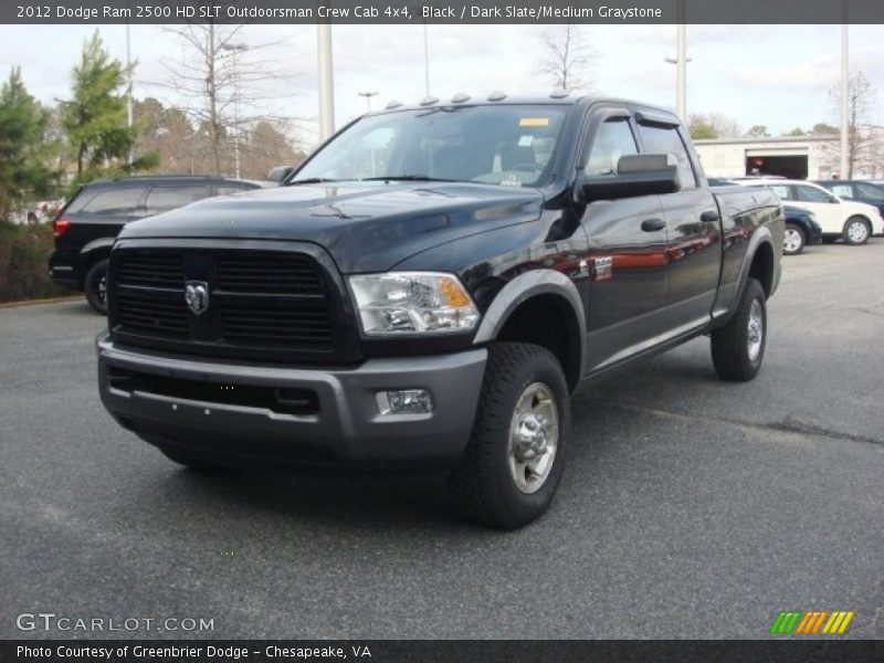 Black / Dark Slate/Medium Graystone 2012 Dodge Ram 2500 HD SLT Outdoorsman Crew Cab 4x4