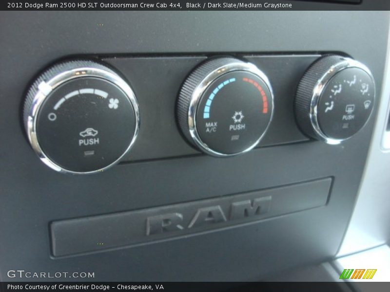Black / Dark Slate/Medium Graystone 2012 Dodge Ram 2500 HD SLT Outdoorsman Crew Cab 4x4