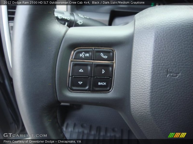 Black / Dark Slate/Medium Graystone 2012 Dodge Ram 2500 HD SLT Outdoorsman Crew Cab 4x4