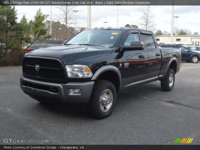 Black / Dark Slate/Medium Graystone 2012 Dodge Ram 2500 HD SLT Outdoorsman Crew Cab 4x4