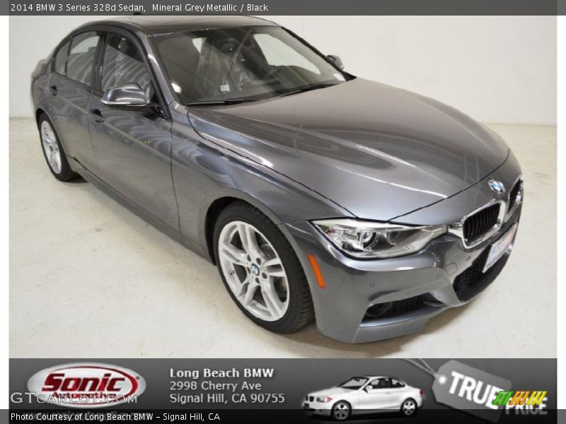 Mineral Grey Metallic / Black 2014 BMW 3 Series 328d Sedan