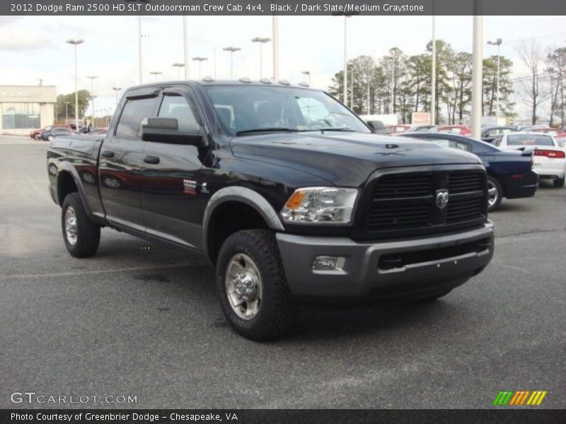 Black / Dark Slate/Medium Graystone 2012 Dodge Ram 2500 HD SLT Outdoorsman Crew Cab 4x4