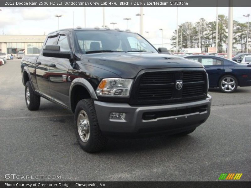 Black / Dark Slate/Medium Graystone 2012 Dodge Ram 2500 HD SLT Outdoorsman Crew Cab 4x4