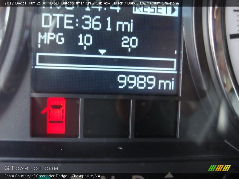 Black / Dark Slate/Medium Graystone 2012 Dodge Ram 2500 HD SLT Outdoorsman Crew Cab 4x4