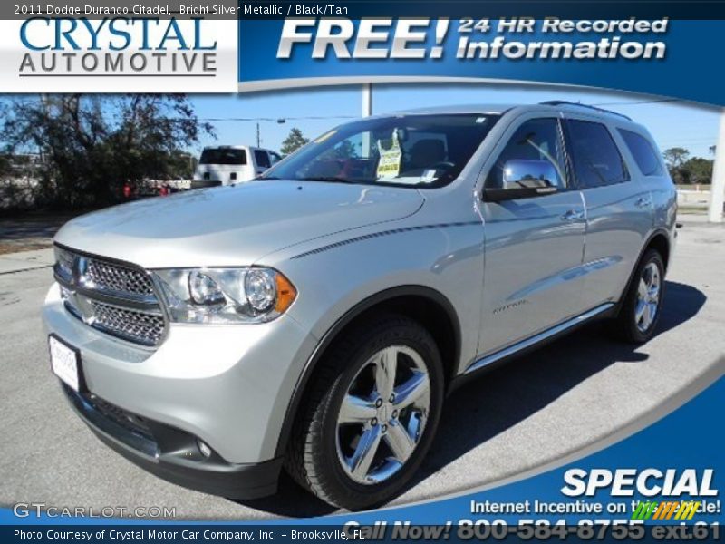 Bright Silver Metallic / Black/Tan 2011 Dodge Durango Citadel