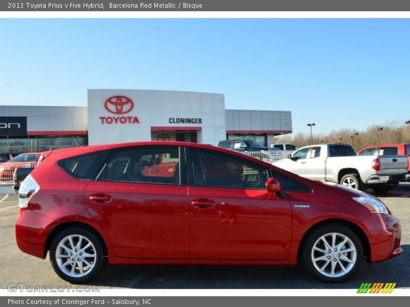 Barcelona Red Metallic / Bisque 2013 Toyota Prius v Five Hybrid