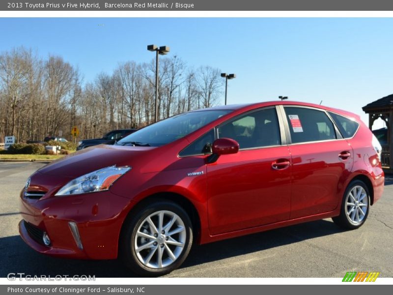 Barcelona Red Metallic / Bisque 2013 Toyota Prius v Five Hybrid