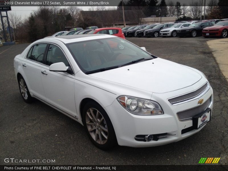 Summit White / Ebony/Brick 2009 Chevrolet Malibu LTZ Sedan