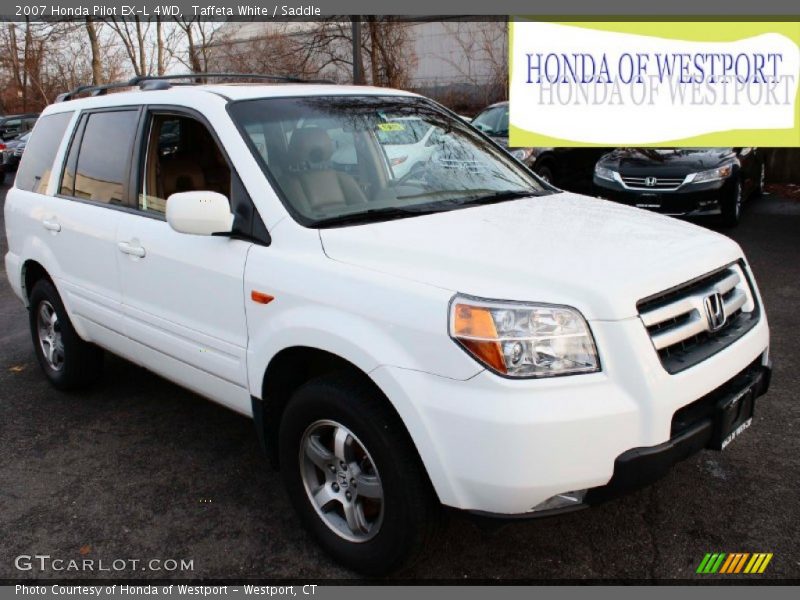 Taffeta White / Saddle 2007 Honda Pilot EX-L 4WD