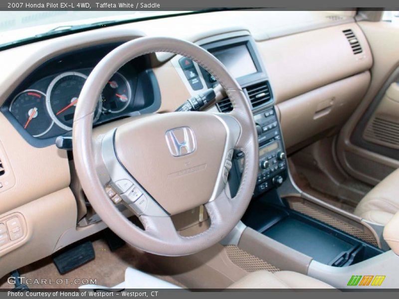 Taffeta White / Saddle 2007 Honda Pilot EX-L 4WD