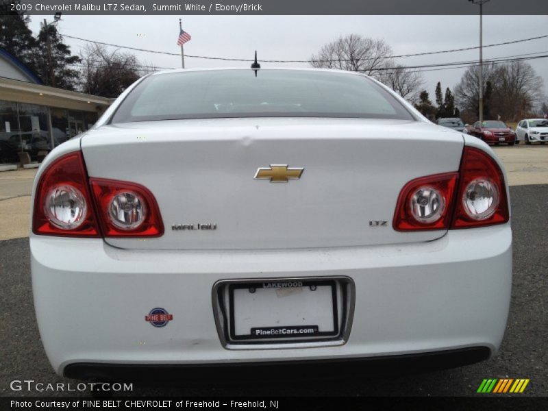 Summit White / Ebony/Brick 2009 Chevrolet Malibu LTZ Sedan