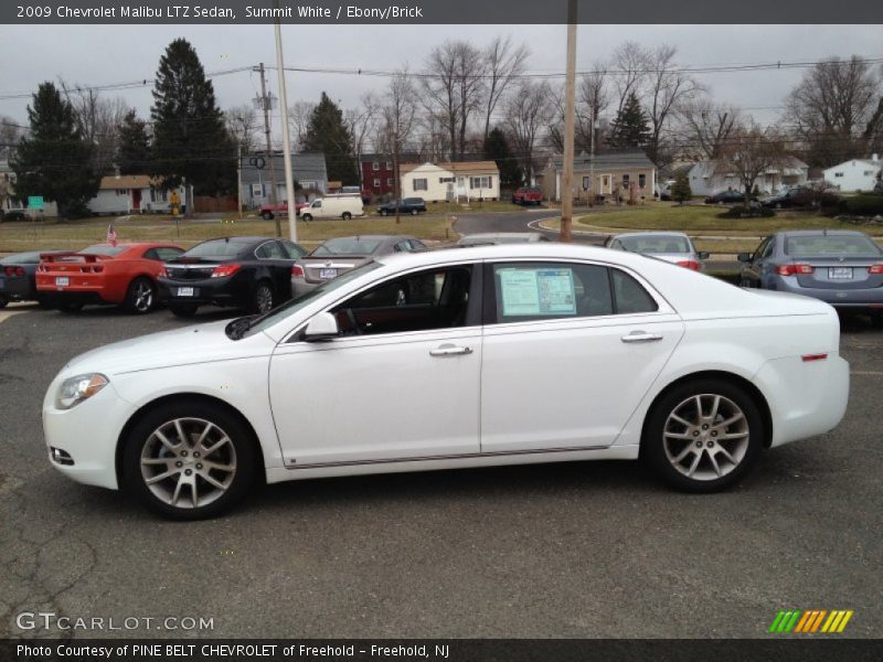 Summit White / Ebony/Brick 2009 Chevrolet Malibu LTZ Sedan
