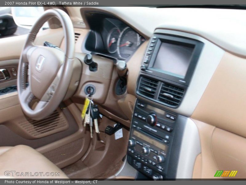 Taffeta White / Saddle 2007 Honda Pilot EX-L 4WD