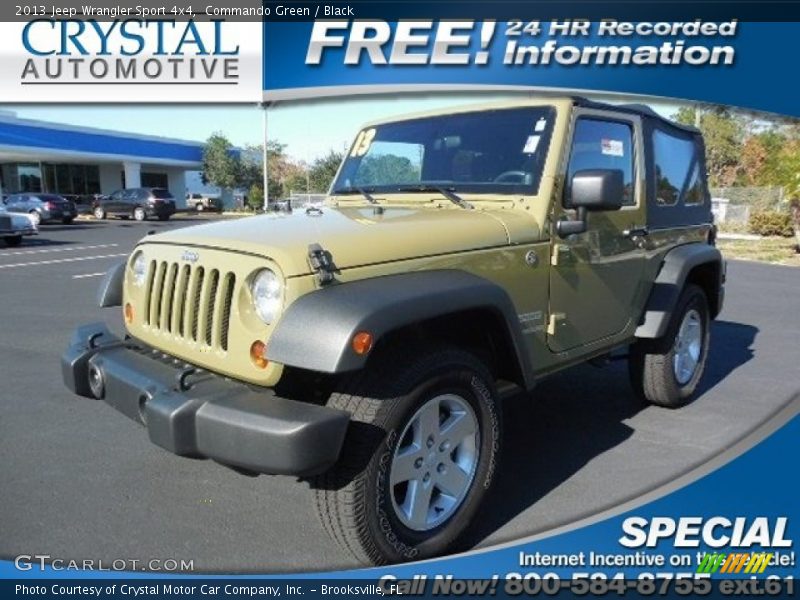 Commando Green / Black 2013 Jeep Wrangler Sport 4x4