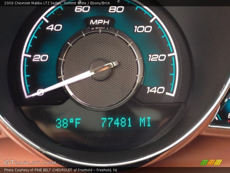 Summit White / Ebony/Brick 2009 Chevrolet Malibu LTZ Sedan