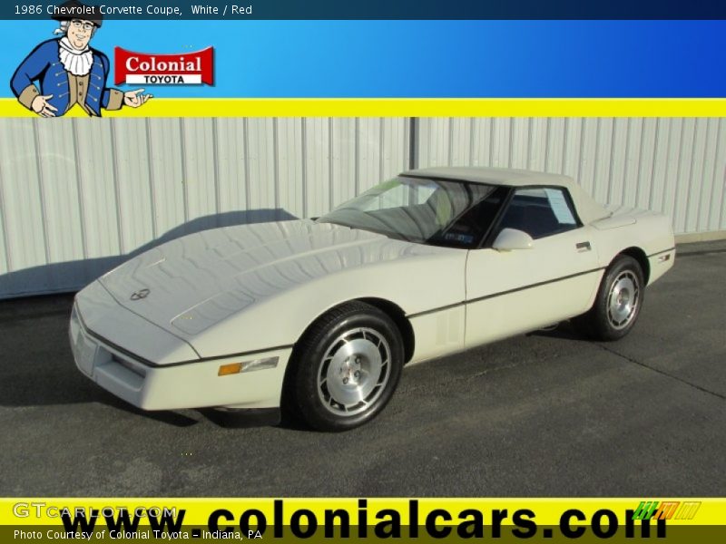 White / Red 1986 Chevrolet Corvette Coupe