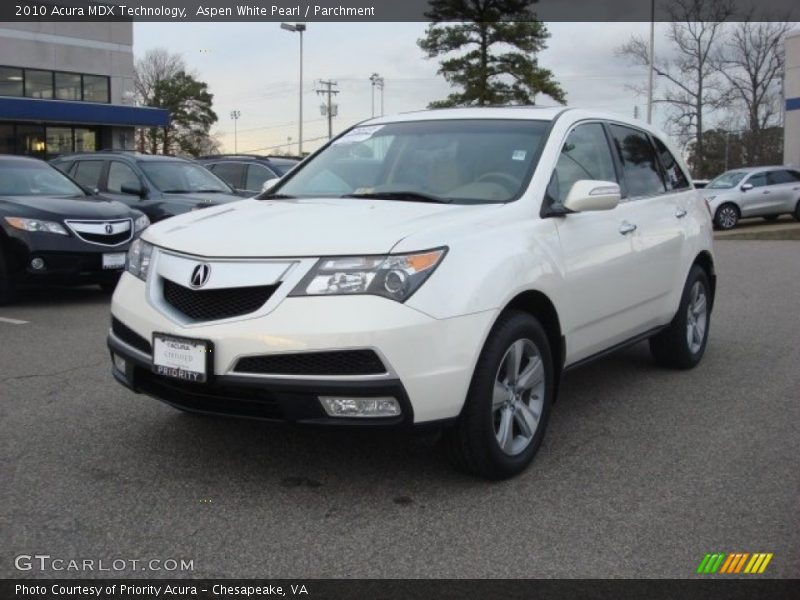 Aspen White Pearl / Parchment 2010 Acura MDX Technology