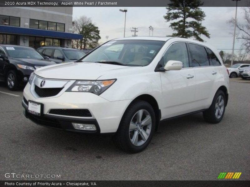 Aspen White Pearl / Parchment 2010 Acura MDX Technology
