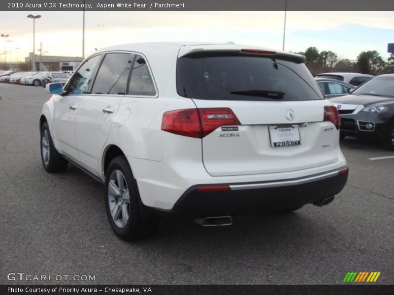 Aspen White Pearl / Parchment 2010 Acura MDX Technology