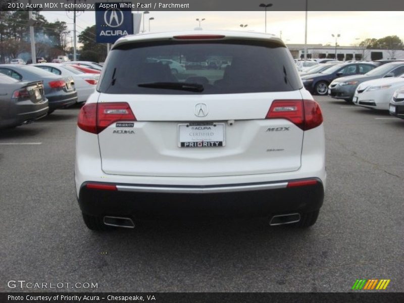 Aspen White Pearl / Parchment 2010 Acura MDX Technology