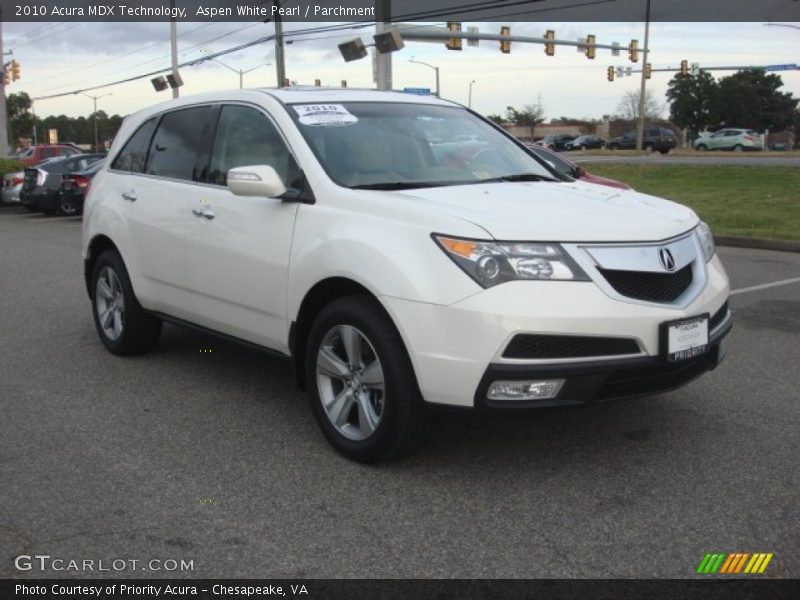 Aspen White Pearl / Parchment 2010 Acura MDX Technology