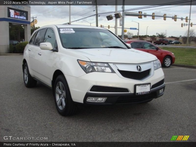 Aspen White Pearl / Parchment 2010 Acura MDX Technology