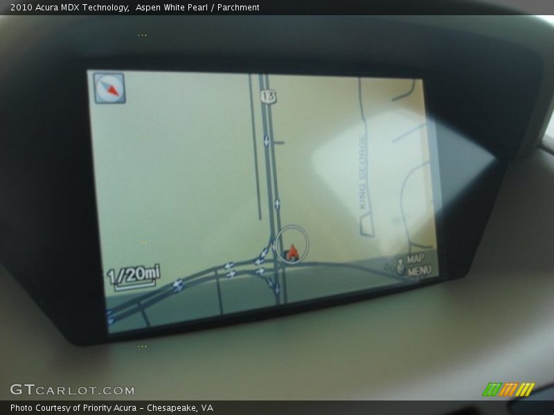 Aspen White Pearl / Parchment 2010 Acura MDX Technology