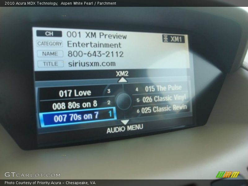 Aspen White Pearl / Parchment 2010 Acura MDX Technology