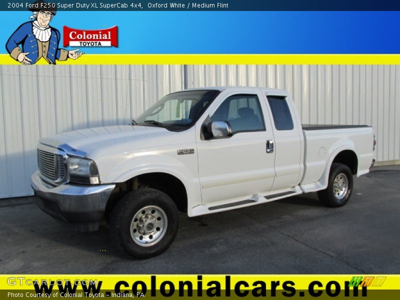 Oxford White / Medium Flint 2004 Ford F250 Super Duty XL SuperCab 4x4