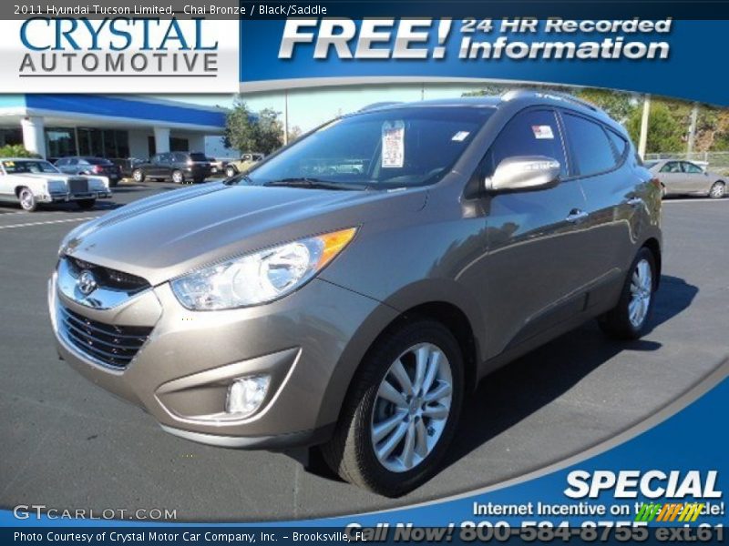 Chai Bronze / Black/Saddle 2011 Hyundai Tucson Limited