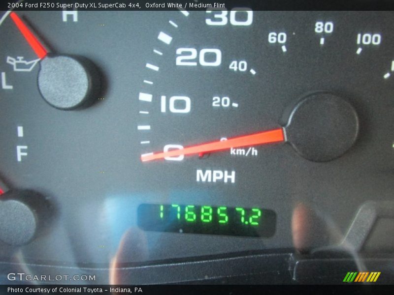 Oxford White / Medium Flint 2004 Ford F250 Super Duty XL SuperCab 4x4