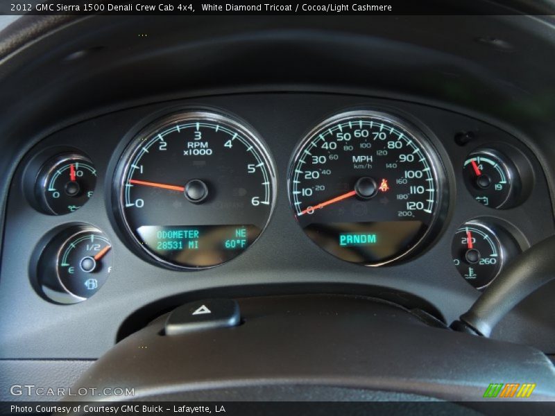 White Diamond Tricoat / Cocoa/Light Cashmere 2012 GMC Sierra 1500 Denali Crew Cab 4x4