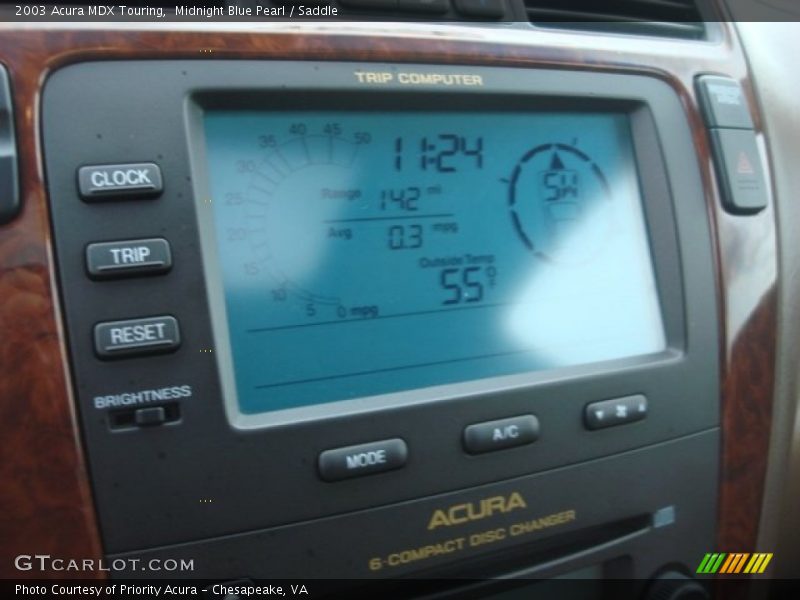 Midnight Blue Pearl / Saddle 2003 Acura MDX Touring